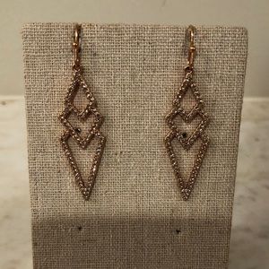 Pave Spear Earrings Rose Gold